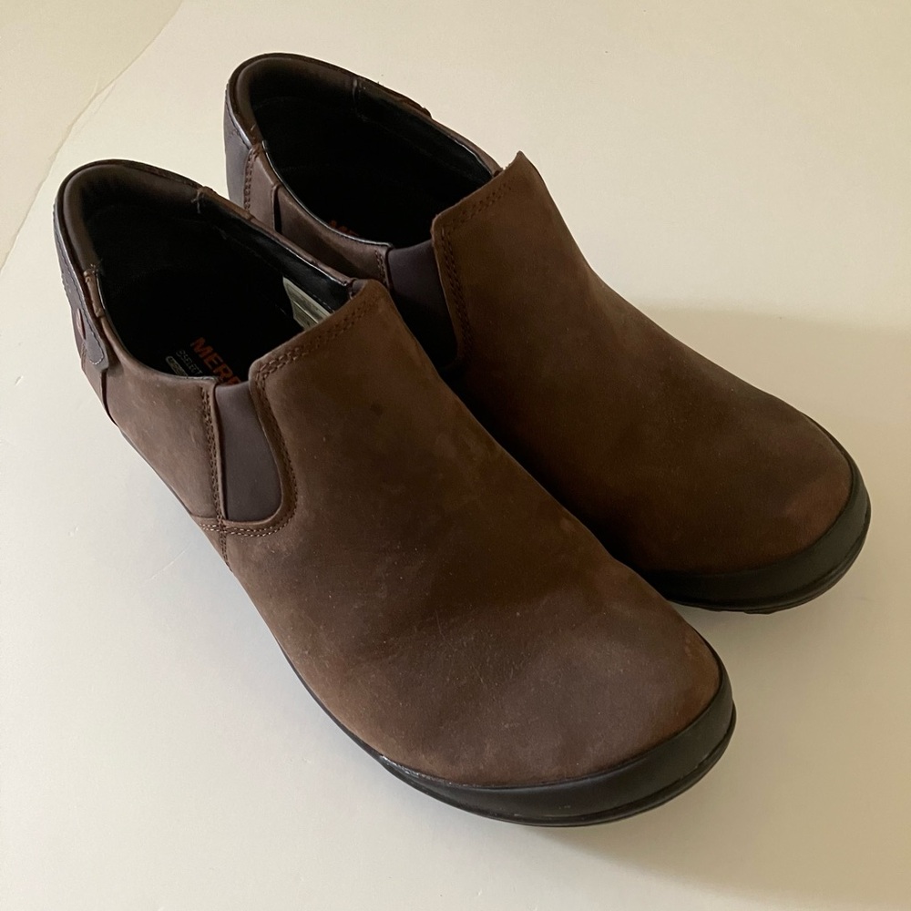 Merrell Butter Rum Slip On Bootie Clog Shoes. 9 1/2.